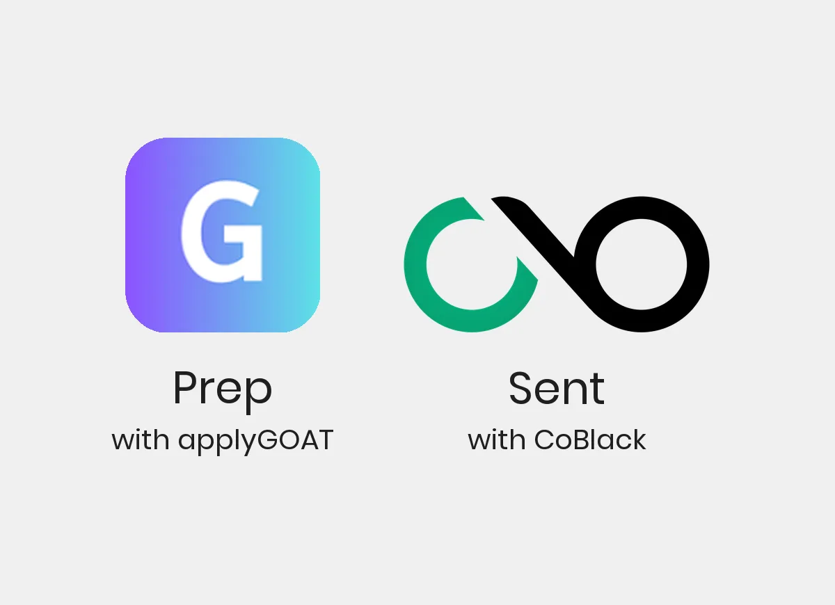 Cover image: applyGOAT preps the application. CoBlack sends it
